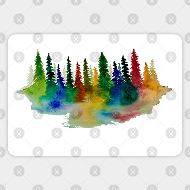 Rainbow forest Magnet by Whettpaint